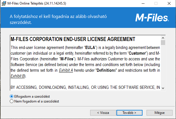  Útmutató M-Files demo verzió telepítéséhez