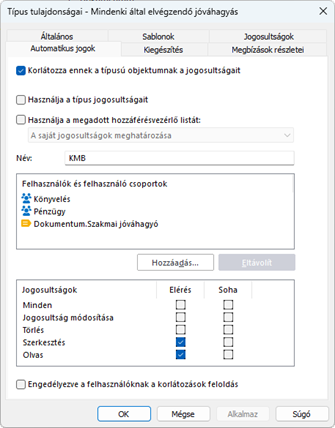 M-Files jogosultság beállítás
