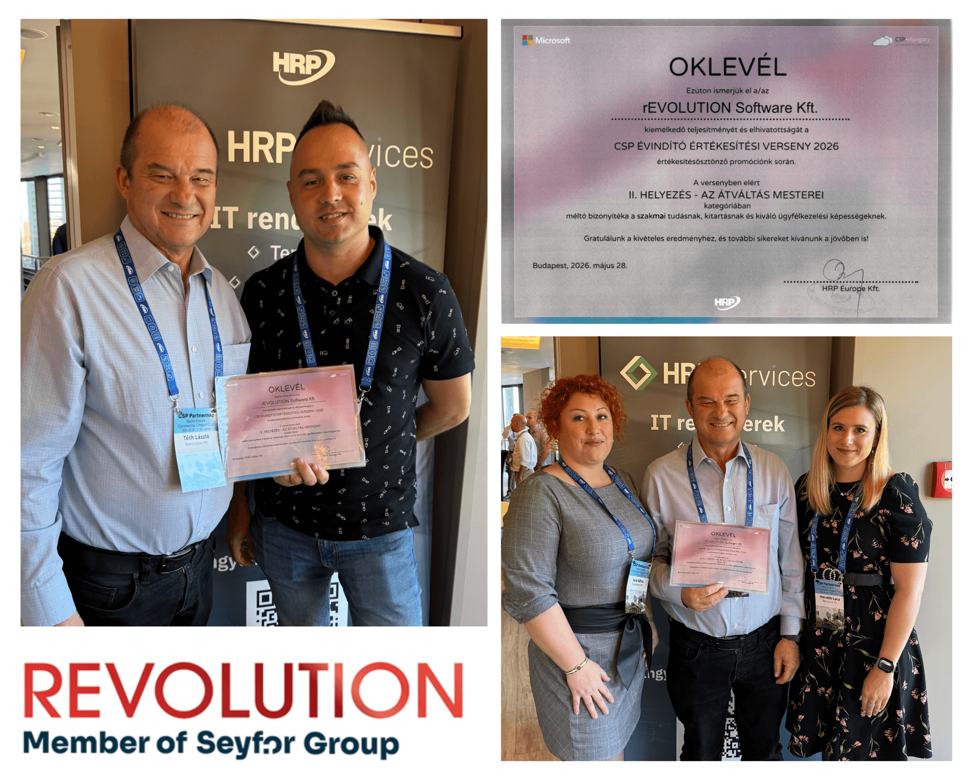 REVOLUTION Software - II. helyezés a HRP CSP Évindító Értékesítési Versenyén
